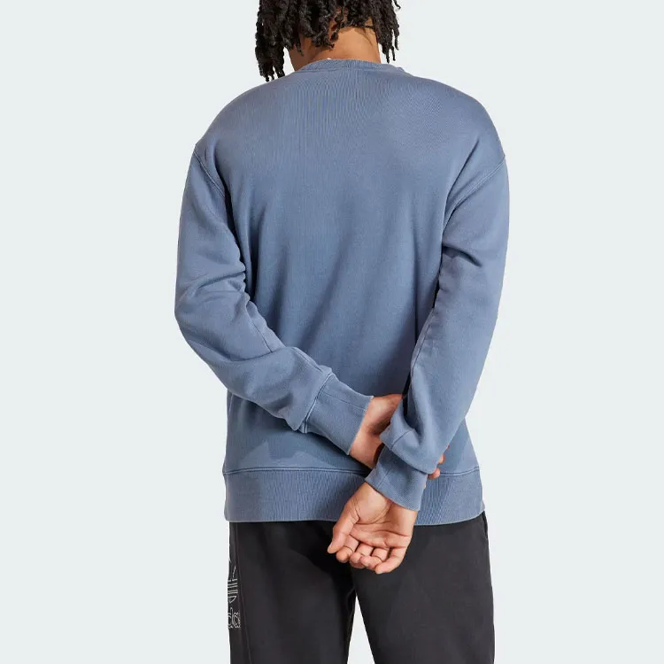 Adidas Originals Adicolor Outline Crewneck Sweatshirt Sweatshirt Men's Gray Blue-2