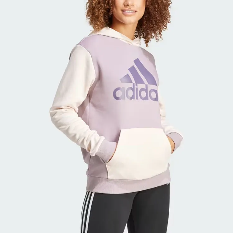 Adidas Essentials Logo Boyfriend Fleece Hoodie Sweatshirt Women's Purple-3