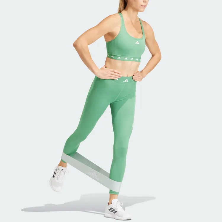 Adidas Techfit 7/8 Leggings Athletic Trousers Women's Green-3