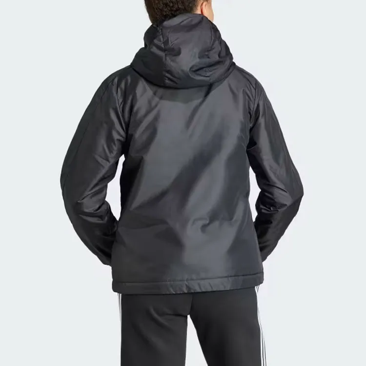Adidas Essentials 3-Stripes Insulated Hooded Jacket Jackets Coats Women's Black-2
