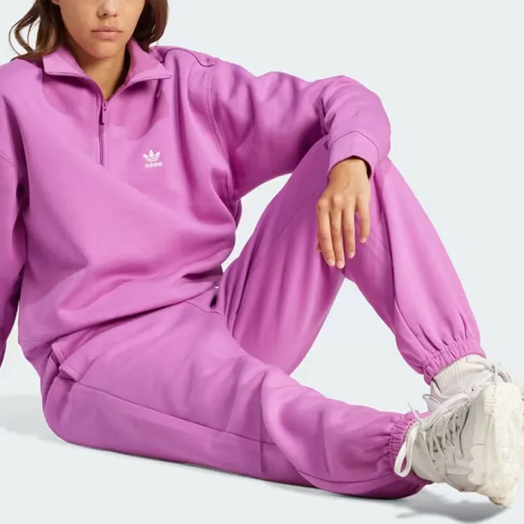 Adidas Originals Essential Essentials Fleece Joggers Knitted Sports Pants Women's Purple-3