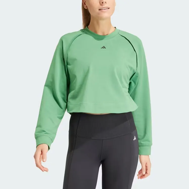 Adidas Power Hidden Racerback Overlay Cover Up Sweatshirt Women's Green-1