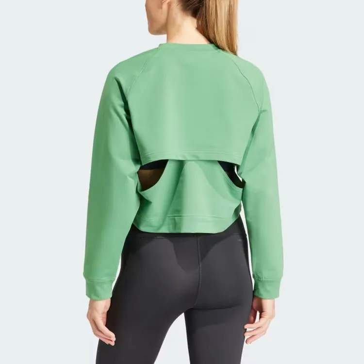 Adidas Power Hidden Racerback Overlay Cover Up Sweatshirt Women's Green-2
