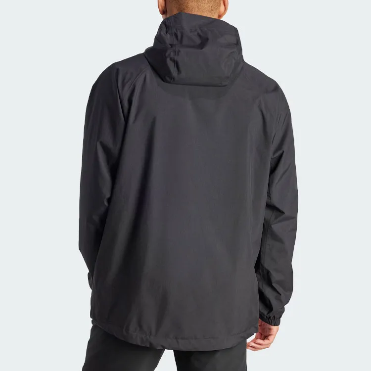Adidas Outdoor Hiking Waterproof And Breathable Windbreaker Jacket Men's Black-3