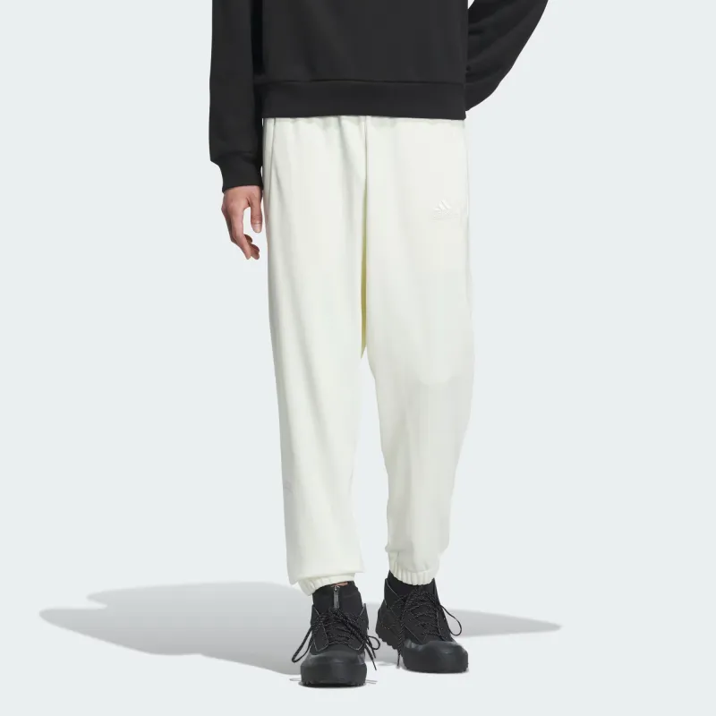 Adidas Heavy French Terry Pants Knitted Sports Pants Men's Ecru-1
