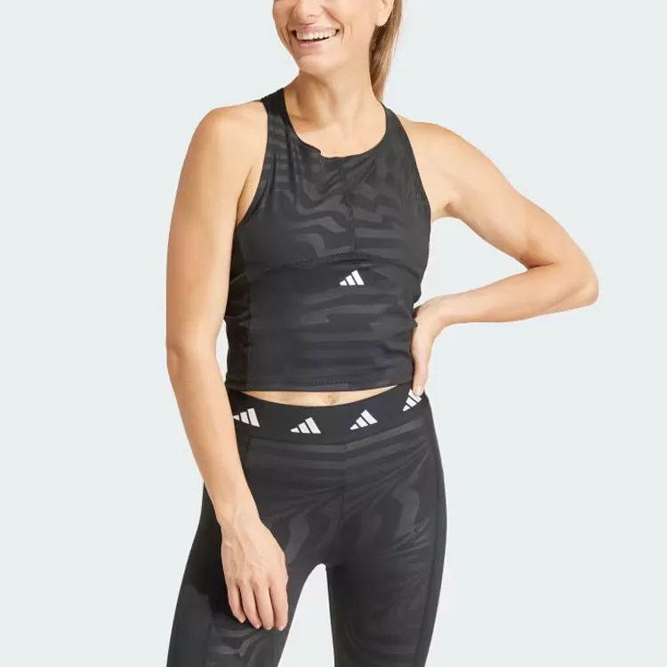 Adidas Free Shipping With AdiClub Techfit Printed Crop Training Tank Top-1