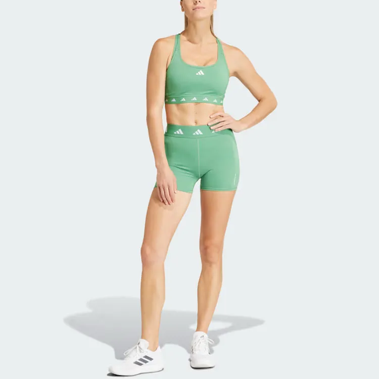 Adidas Techfit Short Leggings Sports Shorts Women's Green-3