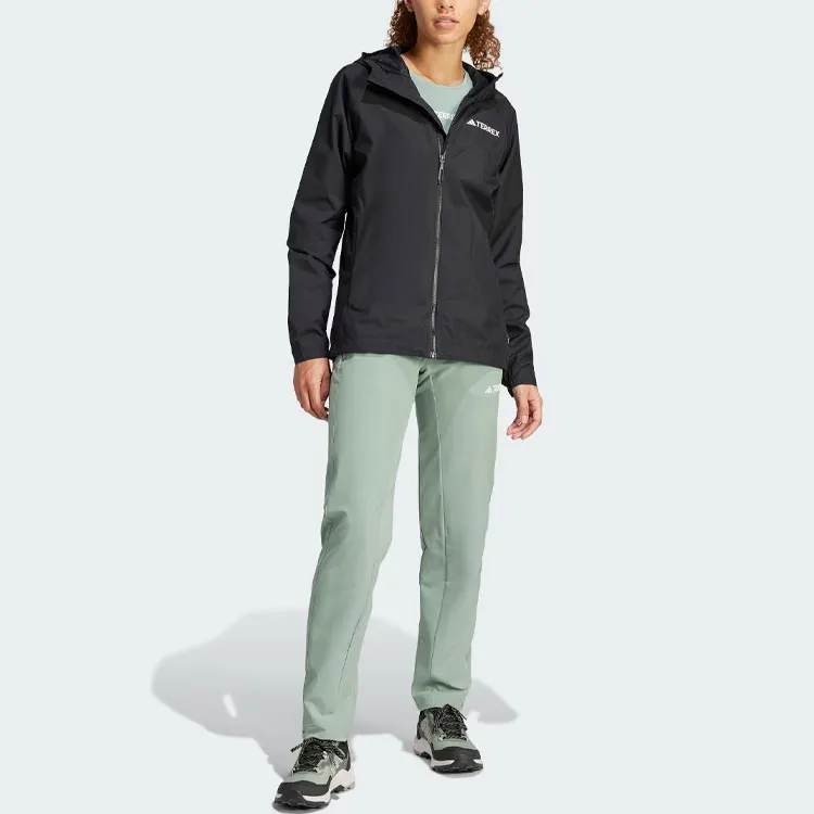 Adidas ULT Outdoor Hiking Water Resistant Windproof Breathable Rainproof Windbreaker Jacket Women's Black-4
