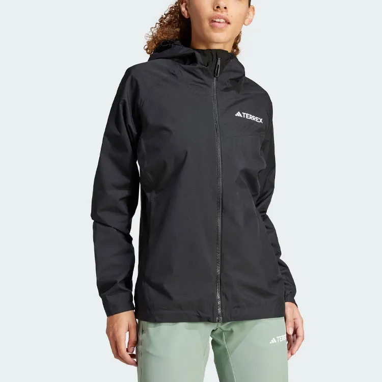 Adidas ULT Outdoor Hiking Water Resistant Windproof Breathable Rainproof Windbreaker Jacket Women's Black-1