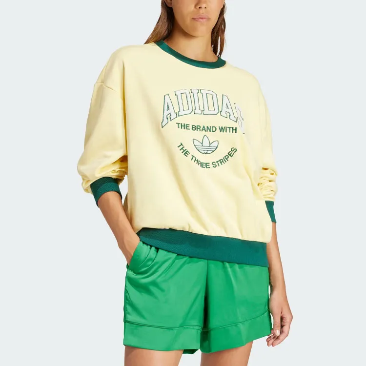Adidas Originals Vrct Graphic Sweatshirt Women's Yellow-3