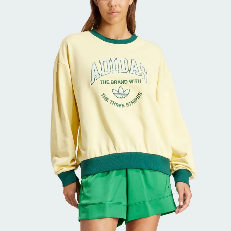 Adidas Originals Vrct Graphic Sweatshirt Women's Yellow-1