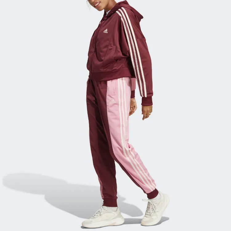 Adidas Bold Block Tracksuit Casual Suit Women's Contour Red-4