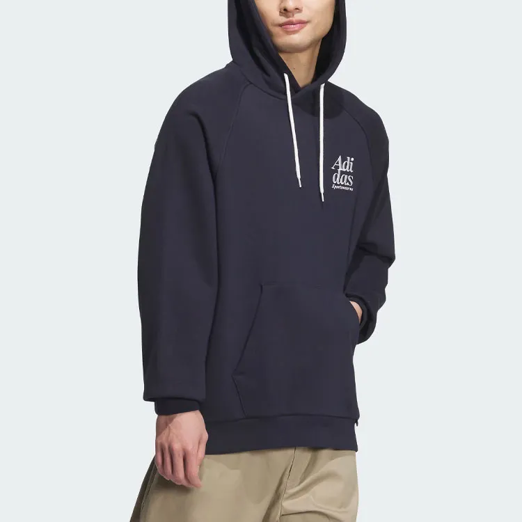 Adidas Small Logo Waffle Hoodie Sweatshirt Men's Legend Ink-3