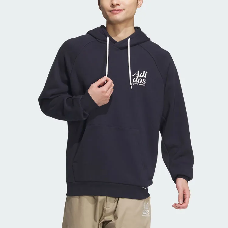 Adidas Small Logo Waffle Hoodie Sweatshirt Men's Legend Ink-1