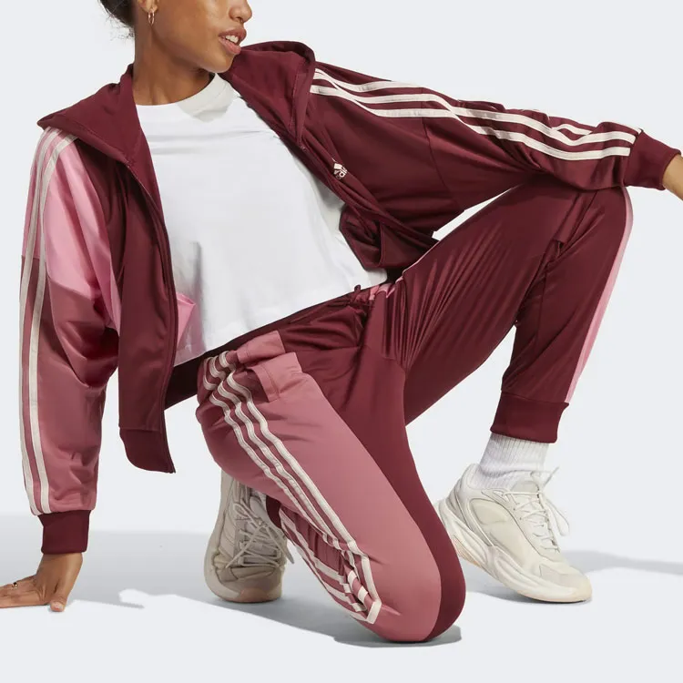Adidas Bold Block Tracksuit Casual Suit Women's Contour Red-5