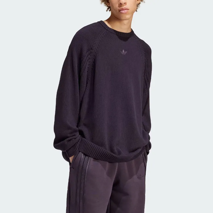 Adidas Originals Premium Knitted Sweatshirt Knitwear Men's Black Gray-3