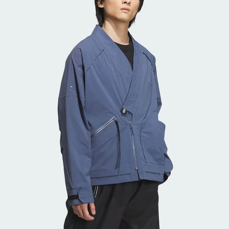 Adidas Sportswear Fleece Jacket Jackets Coats Men's Gray Blue-3