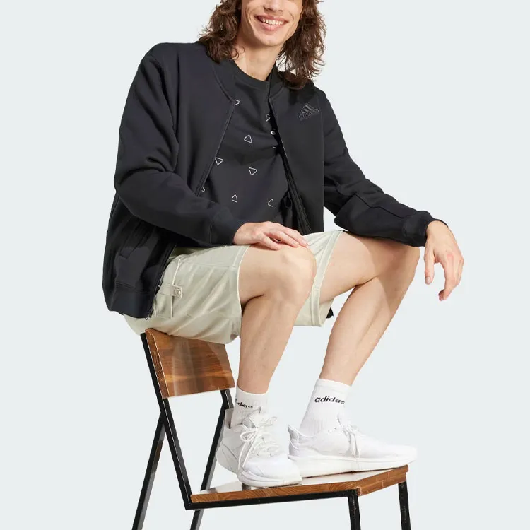 Adidas Free Shipping With AdiClub Lounge Fleece Bomber Jacket With Zip Opening-3