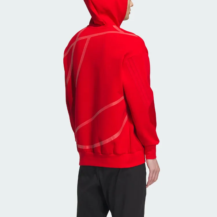 Adidas Future Style Hoodie Sweatshirt Unisex Light Scarlet-4
