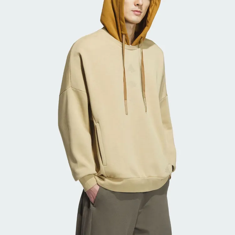 Adidas Sportswear Oversized Hoodie Sweatshirt Men's Light Khaki-3