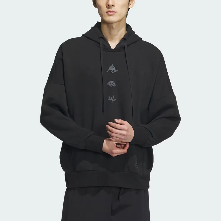 Adidas Sportswear Oversized Hoodie Sweatshirt Men's Black-1