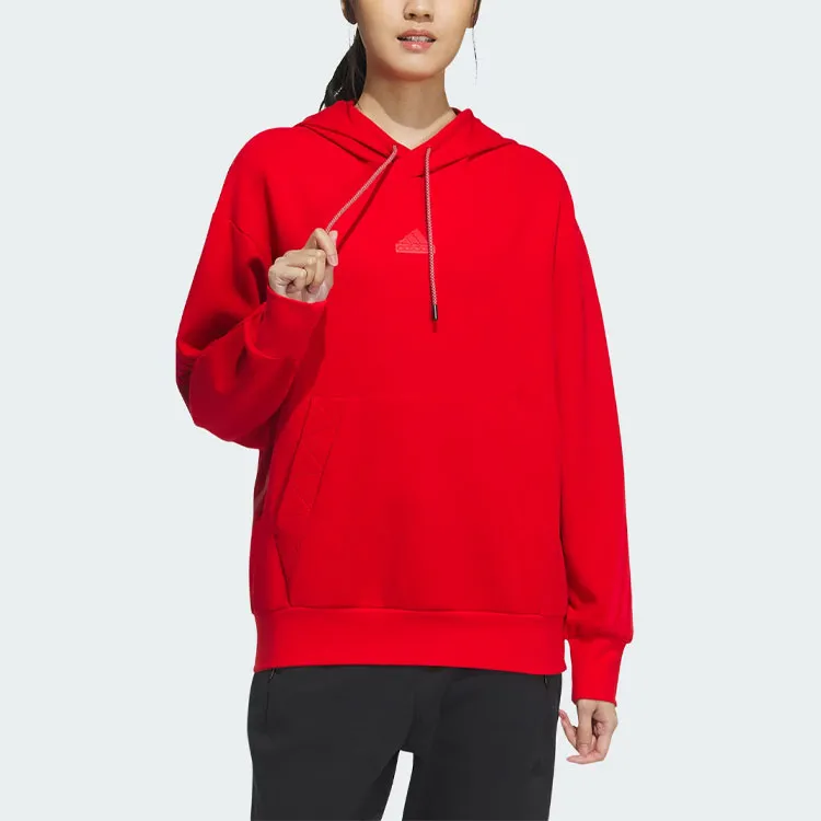 Adidas Future Style Hoodie Sweatshirt Unisex Light Scarlet-6