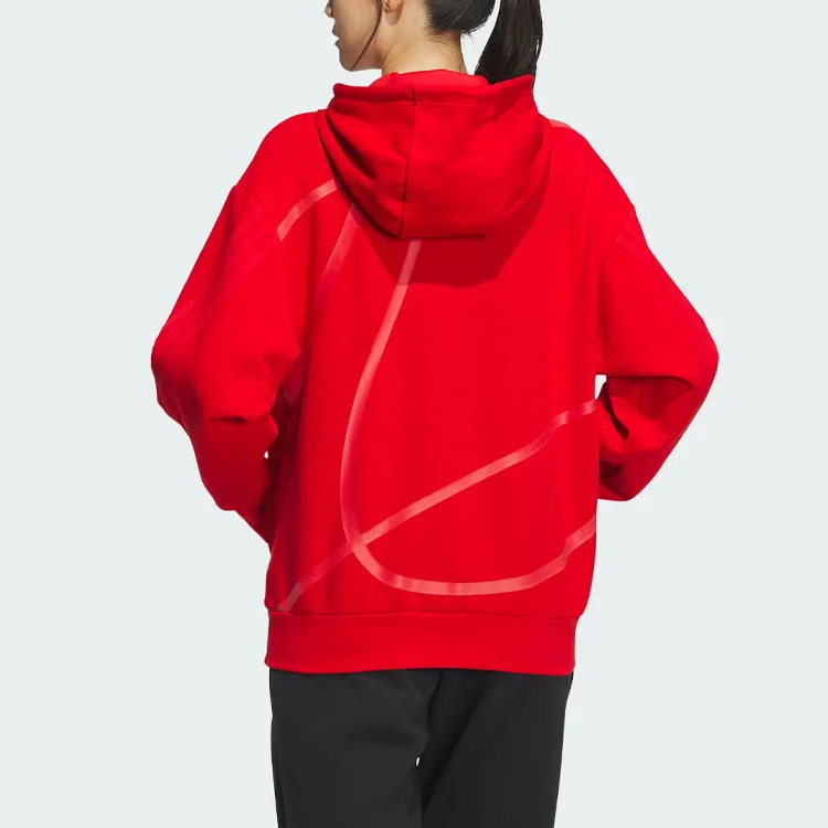 Adidas Future Style Hoodie Sweatshirt Unisex Light Scarlet-5