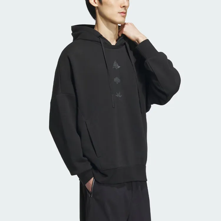 Adidas Sportswear Oversized Hoodie Sweatshirt Men's Black-3