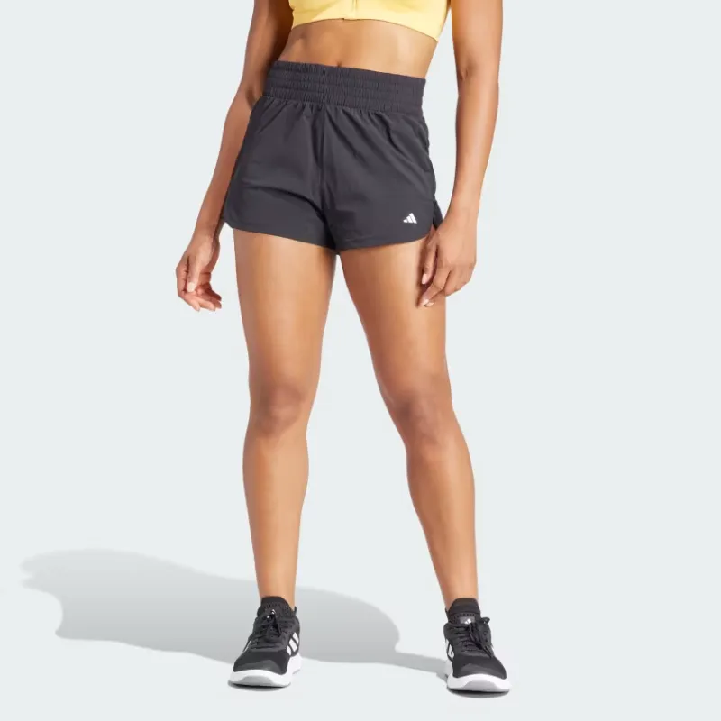 Adidas Pacer Stretch-Woven Zipper Pocket Lux Shorts Sports Shorts Women's Black-1