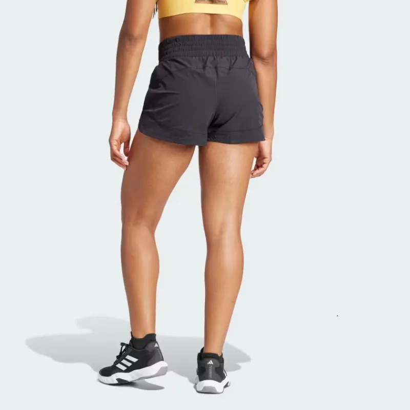 Adidas Pacer Stretch-Woven Zipper Pocket Lux Shorts Sports Shorts Women's Black-2