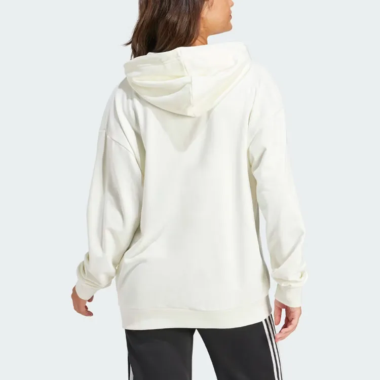Adidas French Terry Print Hoodie Sweatshirt Women's White-2