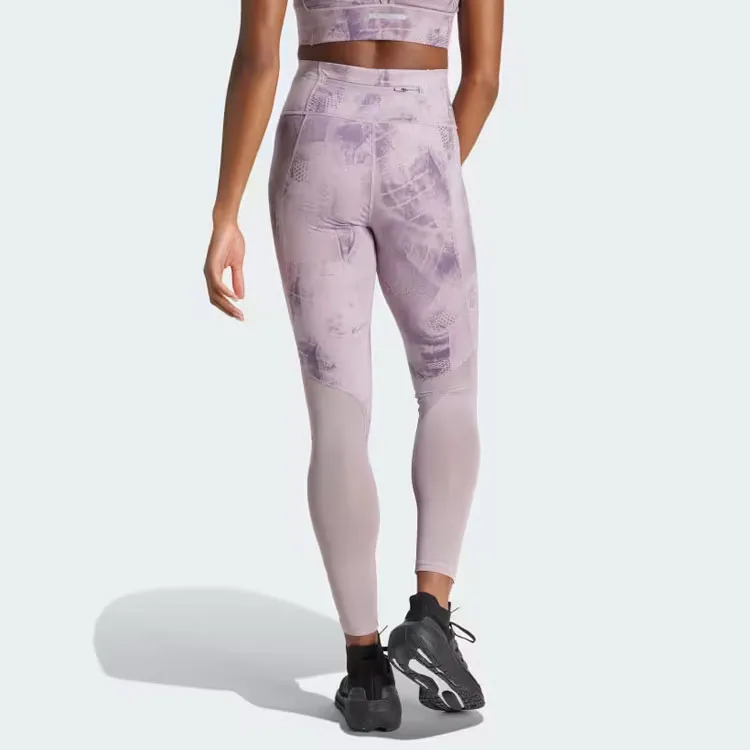 Adidas Ultimate Print 7/8 Leggings Athletic Trousers Women's Purple-3