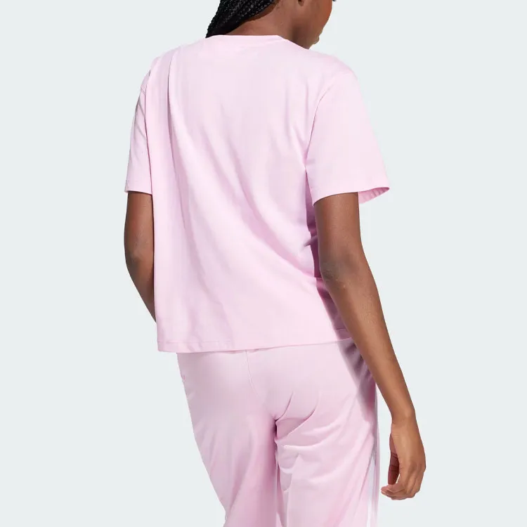 Adidas Originals Drop Shoulder Sleeve T Shirt Women's Pink-2
