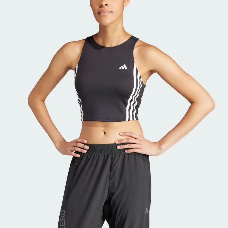 Adidas Own The Run 3-Stripes Tank Top Sport Vests Women's Black-1