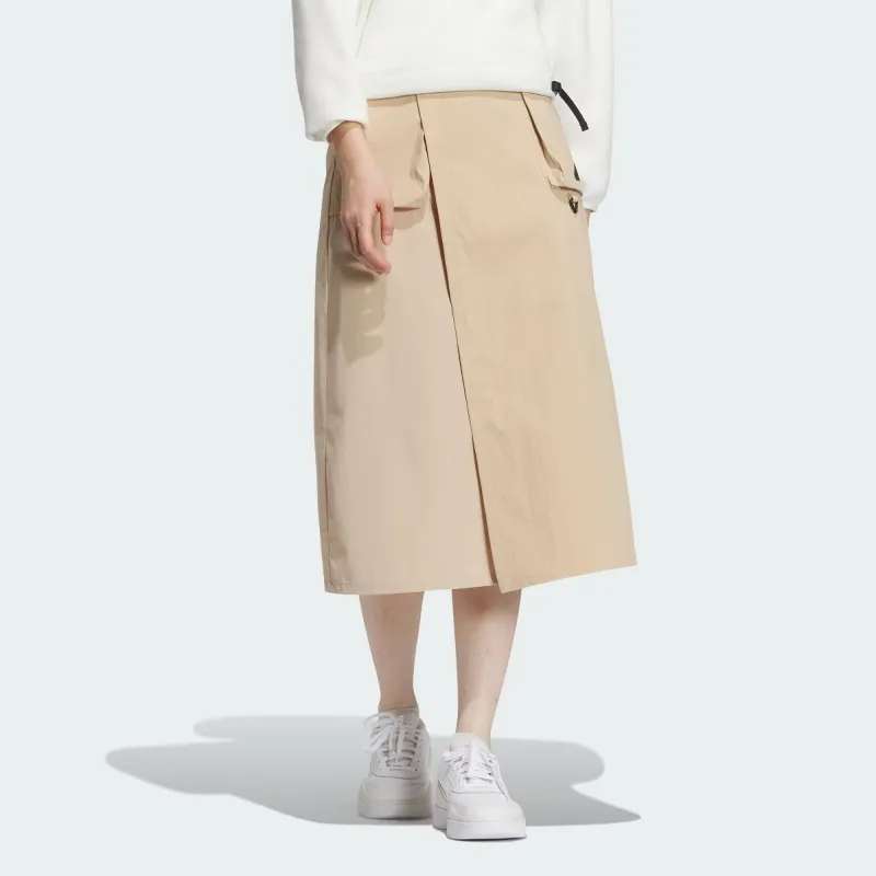 adidas City Escape Cargo Casual Long Skirt Beige-1