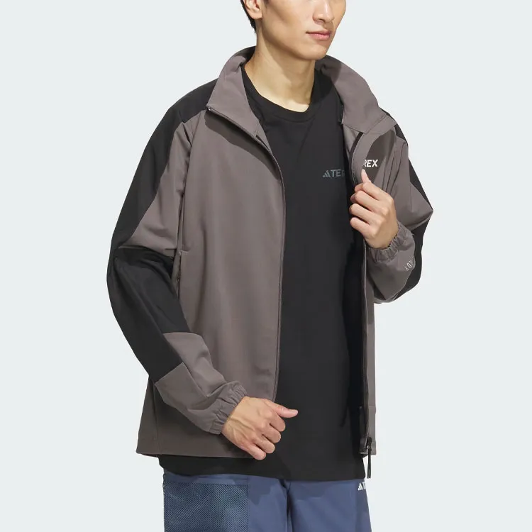 Adidas Wind.Rdy Softshell Non-Hooded Retro Jackets Coat Men's Charcoal Gray-3