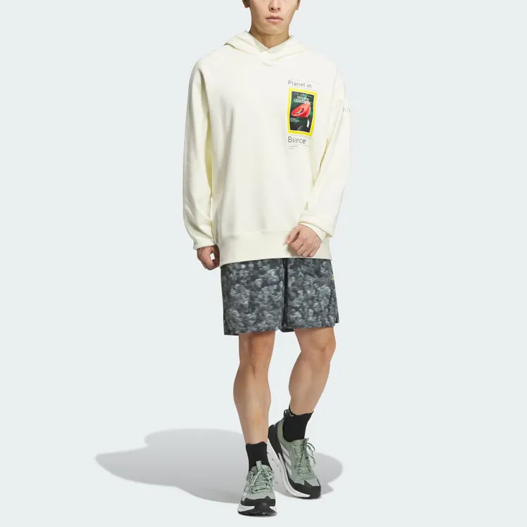 Adidas x NATIONAL GEOGRAPHIC Dwr Hoodie Sweatshirt Men's Ivory White-4