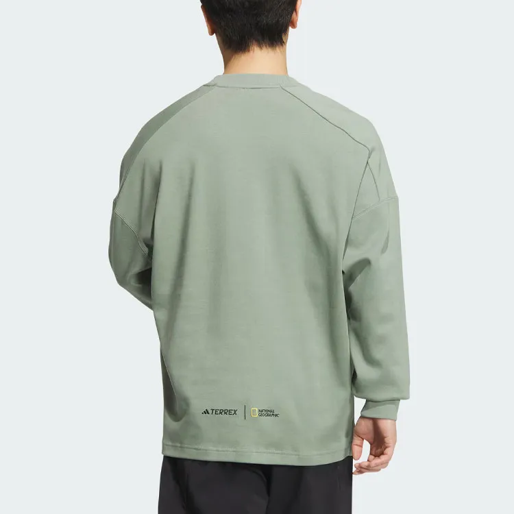 Adidas x NATIONAL GEOGRAPHIC Crew Sweatshirt Sweatshirt Men's Dusty Green-3