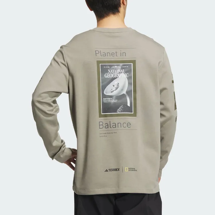 Adidas x NATIONAL GEOGRAPHIC T Shirt Men's Pebble Silver Gray-2