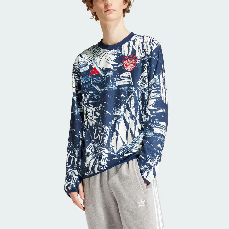 Adidas Fc Bayern Pre-Match Warm Top Sweatshirt Men's Dark Indigo-1