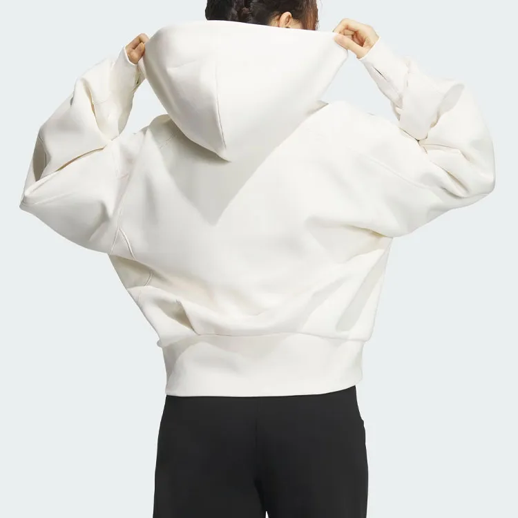 Adidas Spacer Full Zip Hoodie Jackets & Coats Women's Pink White-2