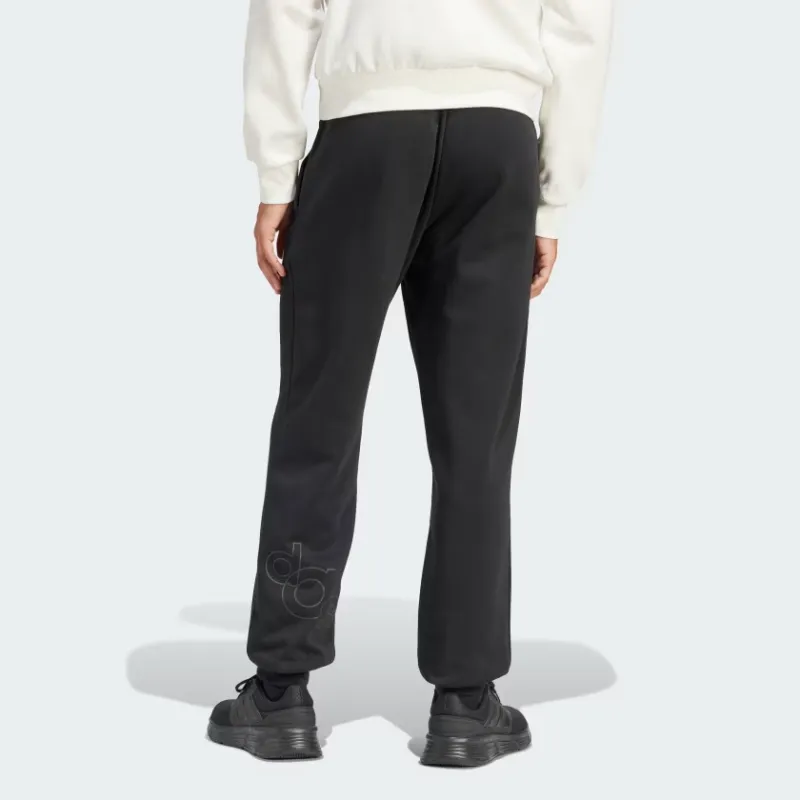 Adidas Graphic Print Fleece Pants Knitted Sports Pants Men's Black-2