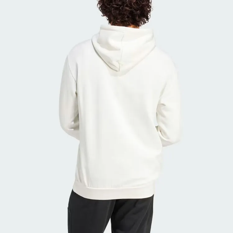 Adidas Graphic Print Fleece Hoodie Sweatshirt Men's White-1