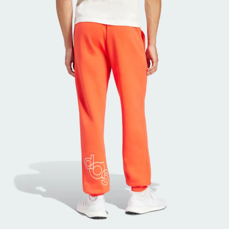 Adidas Graphic Print Fleece Pants Knitted Sports Pants Men's Orange-2