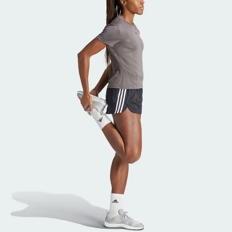 Adidas Pacer Training 3 Stripes Woven Mid Rise Shorts Sports Shorts Women's Black-3