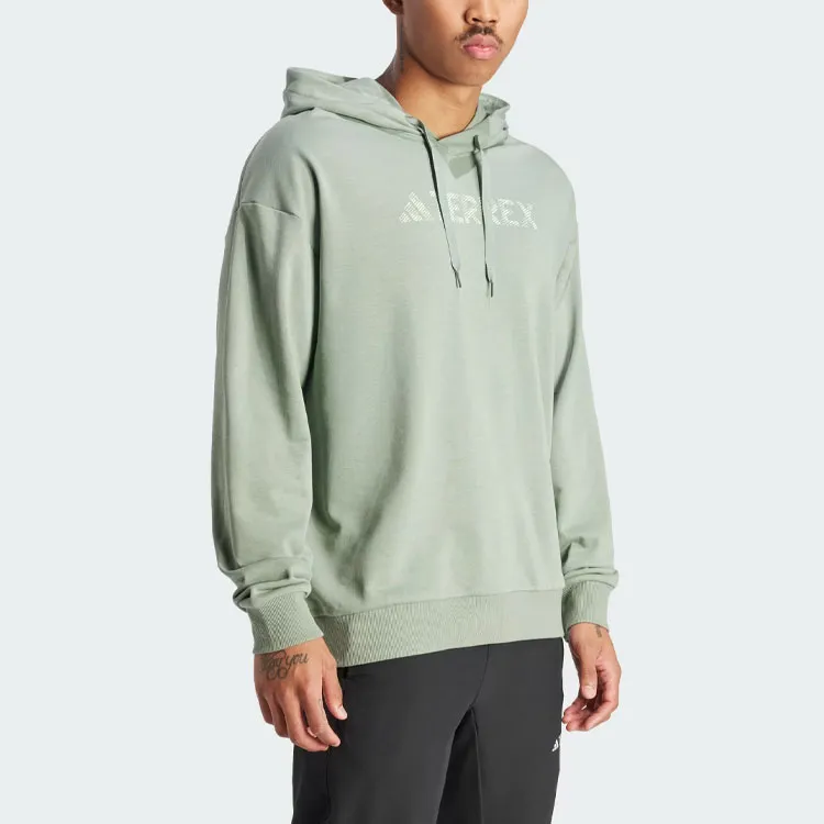 Adidas Terrex Large Logo Hoodie Sweatshirt Unisex Light Green-3