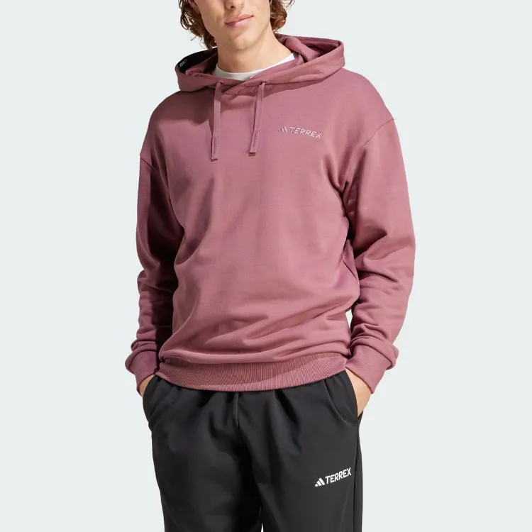 Adidas Terrex Logo Hoodie Sweatshirt Men's Burgundy Red-1
