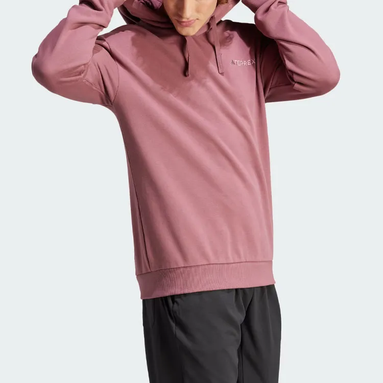 Adidas Terrex Logo Hoodie Sweatshirt Men's Burgundy Red-2
