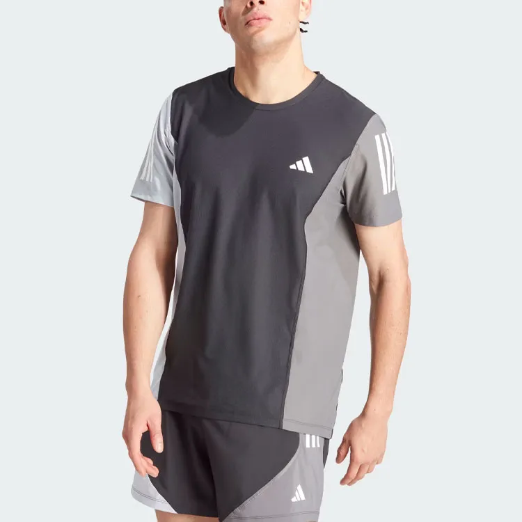 Adidas Own The Run Colorblock T-Shirt T-Shirt Men's Black-1