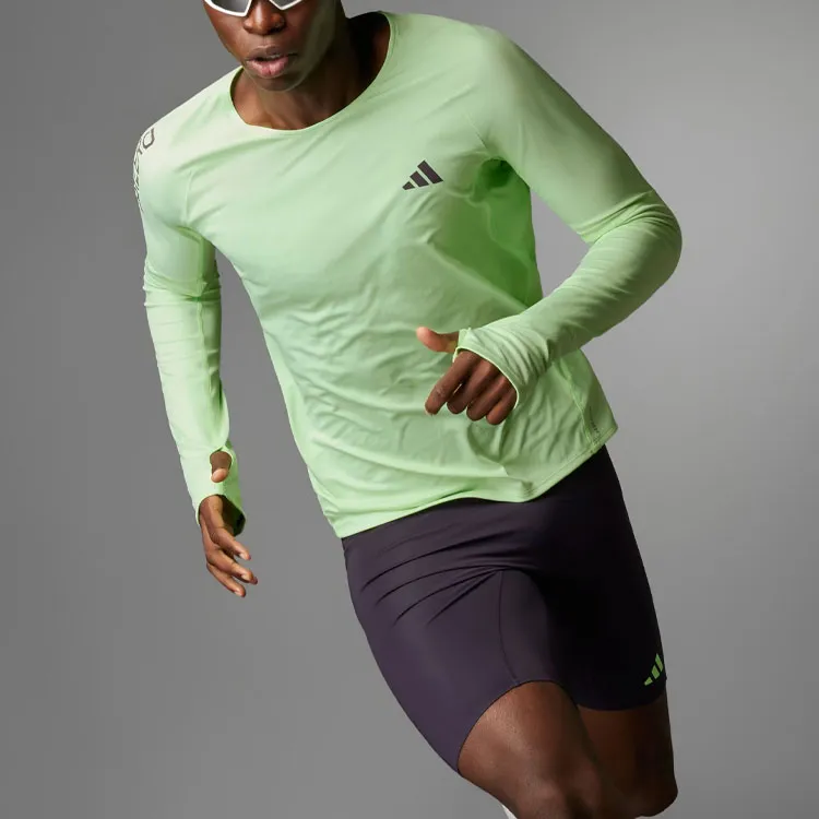 Adidas Adizero Running Long Sleeve Long-Sleeve Top T-Shirt Men's Green-1